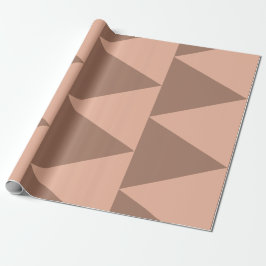Papel De Presente Triângulos Grandes Geométricos Mousse Mocha Rosa E