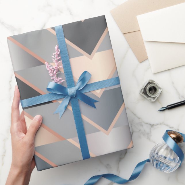 Papel De Presente Triângulos Modernos (Presentear)