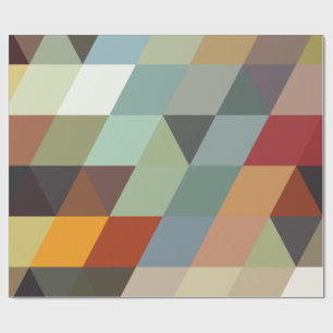 Papel De Presente Triângulos multicoloridos geométricos dos padrõ