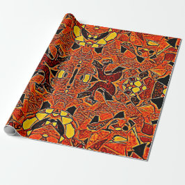 Papel De Presente Tribal Native Orange Yellow Western Bohemian