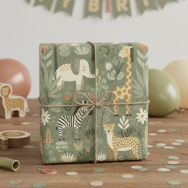 Papel De Presente Tribal Safari Jungle ID1260 (Criador carregado)