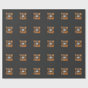 Papel De Presente Trick or Treat Halloween Abóbora Design Vector_1