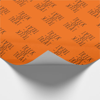 Papel De Presente Trick ou Treat Halloween Black em Orange
