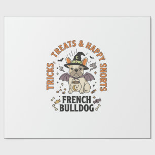 Papel De Presente Trickster Bulldog Francês de Halloween