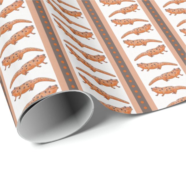 Papel De Presente Tritão de manchas vermelhas (Ponta do rolo)