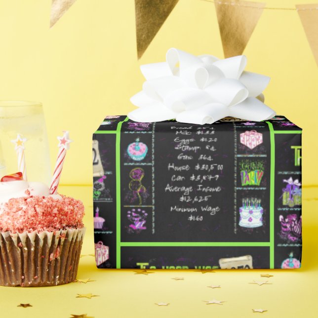 Papel De Presente Trivia do Ano Aniversário de 1972 (Festa de aniversário)