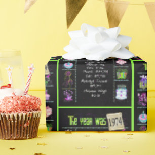 Papel De Presente Trivia do Ano Aniversário de 1974