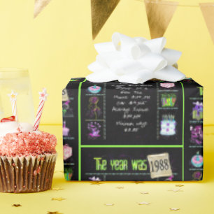 Papel De Presente Trivia do Ano Aniversário de 1988