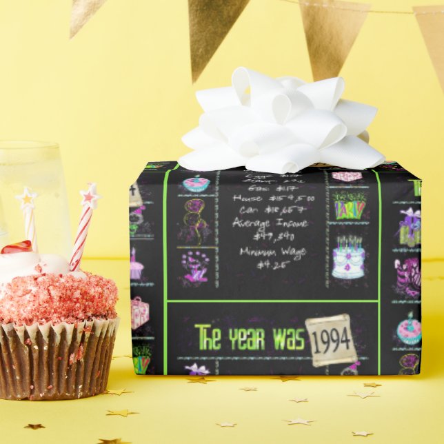 Papel De Presente Trivia do Ano Aniversário de 1994 (Festa de aniversário)