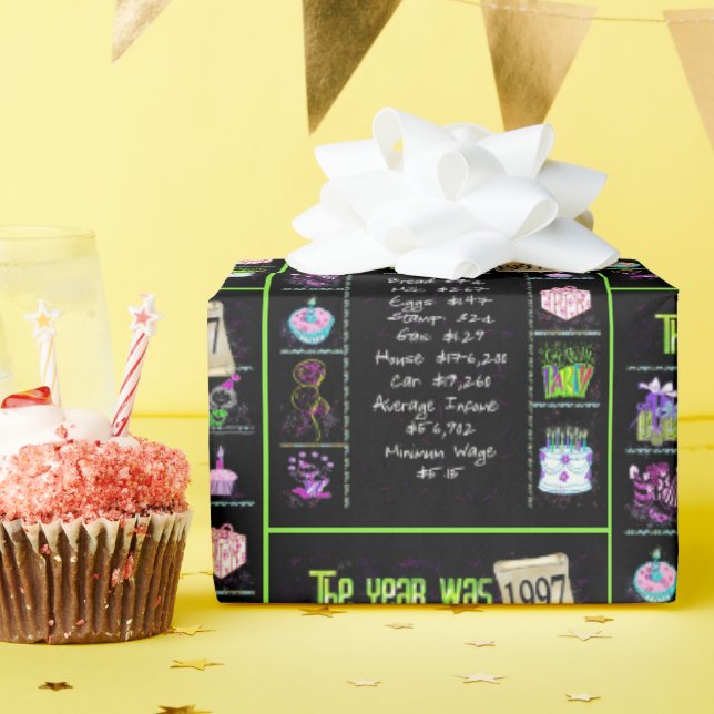 Papel De Presente Trivia do Ano Aniversário de 1997 (Festa de aniversário)