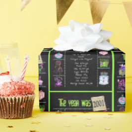 Papel De Presente Trivia do Ano Aniversário de 2001