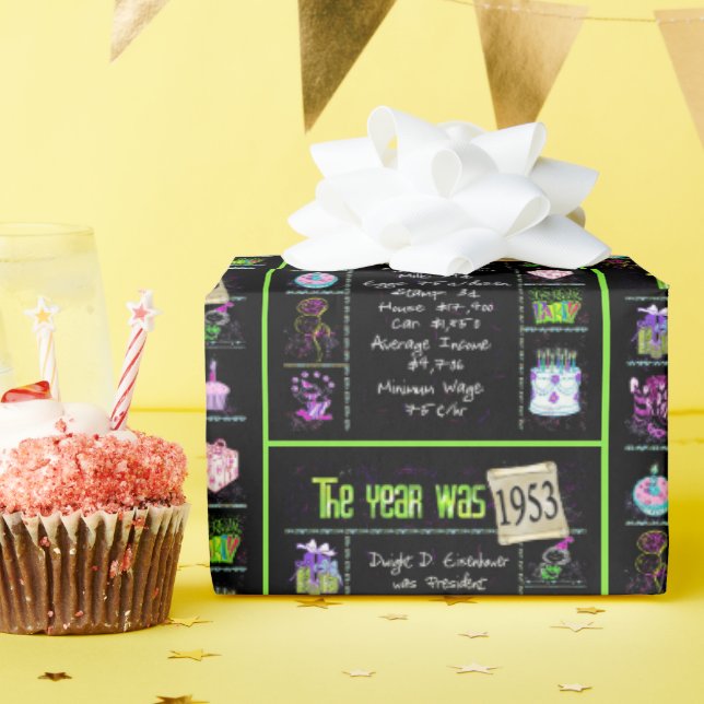 Papel De Presente Trivia do Ano de Aniversário de 1953 (Festa de aniversário)