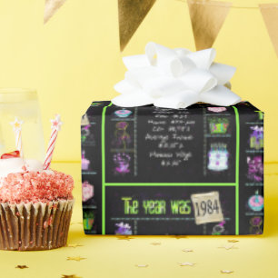 Papel De Presente Trivia do Ano de Aniversário de 1984