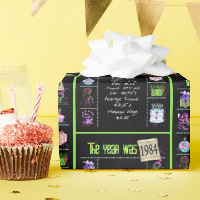 Papel De Presente Trivia do Ano de Aniversário de 1984 (Festa de aniversário)