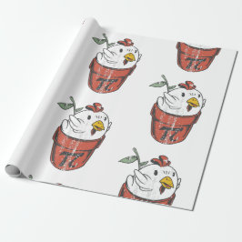 Papel De Presente trocadilho de frango pote de dia feliz