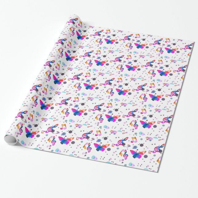 Papel De Presente Trompet Section Blue Music (Desenrolado)
