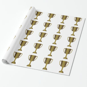Papel De Presente TROPHY DOURADO: Sucesso de negócios, competição, e