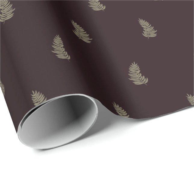 Papel De Presente Tropical Christmas Sage Green Black Palm Leaf (Ponta do rolo)