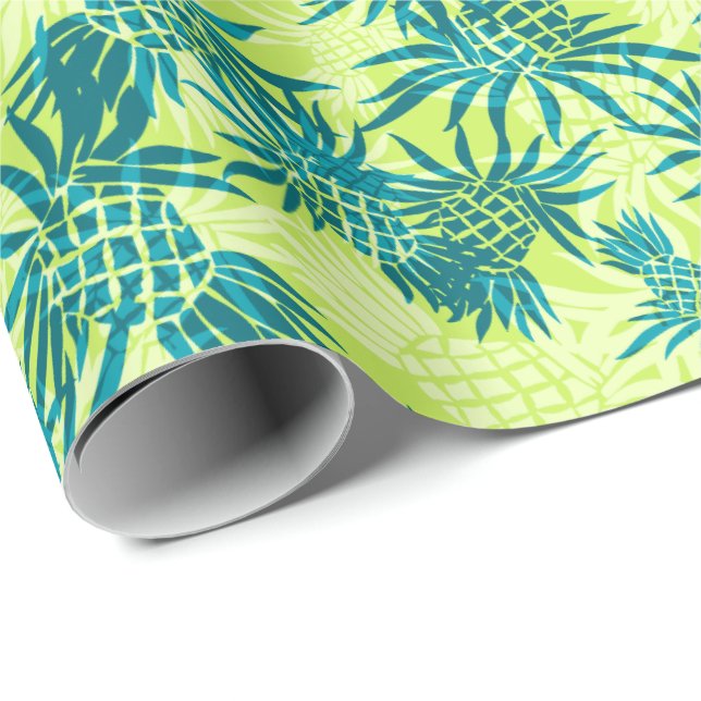 Papel De Presente Tropical de Pineapple Camo Hawaiian (Ponta do rolo)