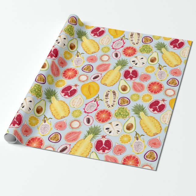 Papel De Presente Tropical fruit wrapping paper (Desenrolado)
