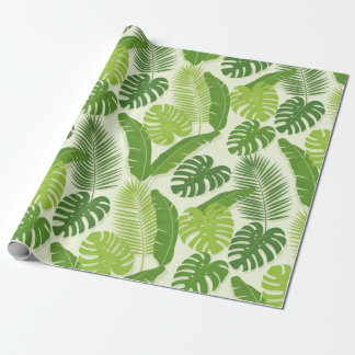 Papel De Presente Tropical Leaves & Monstera Seamless Pattern