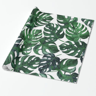Papel De Presente Tropical Monstera Leaf Gift Wrap