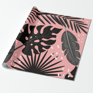 Papel De Presente Tropical Rosa