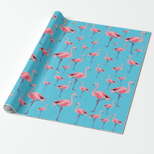 Papel De Presente Tropical Summer Pink Flamingo Pattern