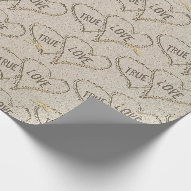 Papel De Presente True Love Beach Hearts com Starfish (Ponta)
