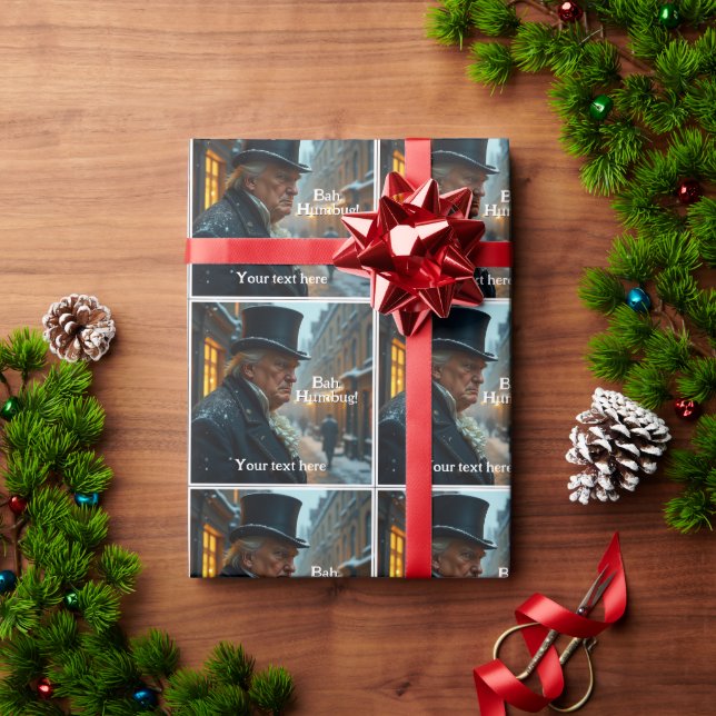 Papel De Presente Trump Bah Humbug (Presente de Natal)