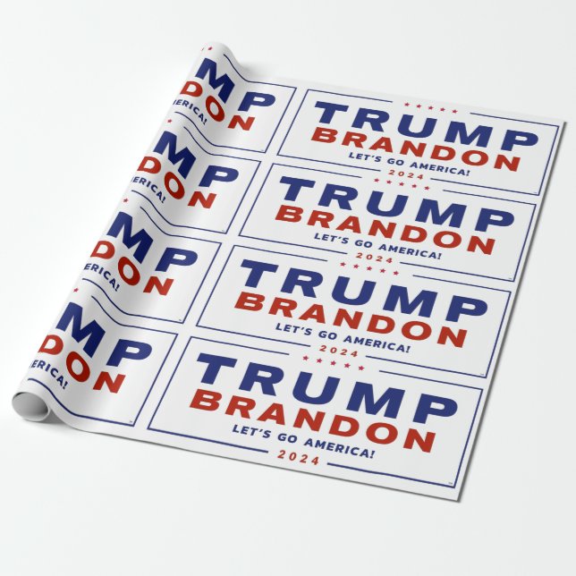 Papel De Presente Trump Brandon 2024™ Eletion Gift Wrapping Paper (Desenrolado)