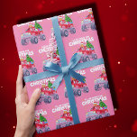 Papel De Presente Trump Christmas | Estarei em casa para o Rosa de N<br><div class="desc">Eu estarei em casa para o papel de moldagem rosa de Natal</div>