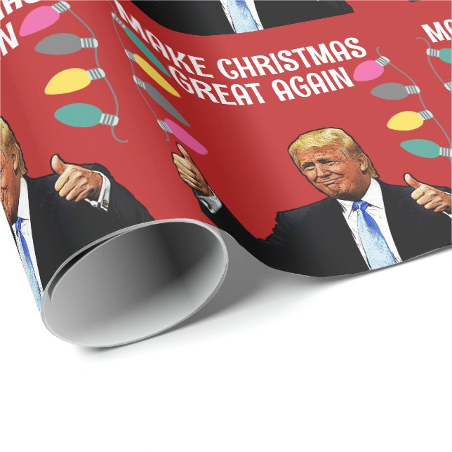 PAPEL DE PRESENTE TRUMP FAZER EXCELENTE DE NATAL NOVAMENTE 2024 (Ponta do rolo)