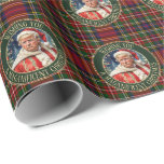 Papel De Presente Trump MAGA Christmas Royal Stewart Tartan Xadrez<br><div class="desc">Um rolo de papel de embrulho da xadrez Real Stewart Tartan,  gravado com um trunfo festivo e uma mensagem de Natal MAGA: "DESEJANDO A VOCÊ UM NATAL MAGANIFICENTE!"</div>