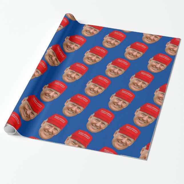 Papel De Presente TRUMP MAGA Natal (Desenrolado)