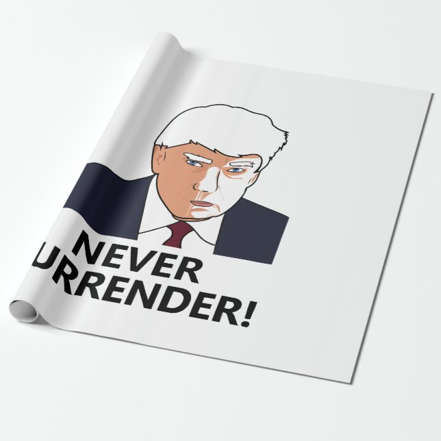 Papel De Presente Trump Nunca Devolva Mug Shot (Desenrolado)