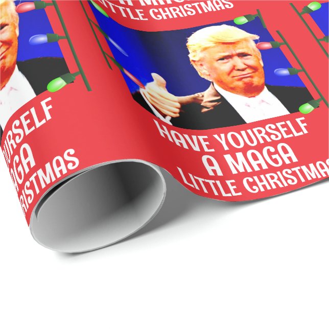 PAPEL DE PRESENTE TRUMP TEM UM POUCO DE MAGA DE NATAL (Ponta do rolo)