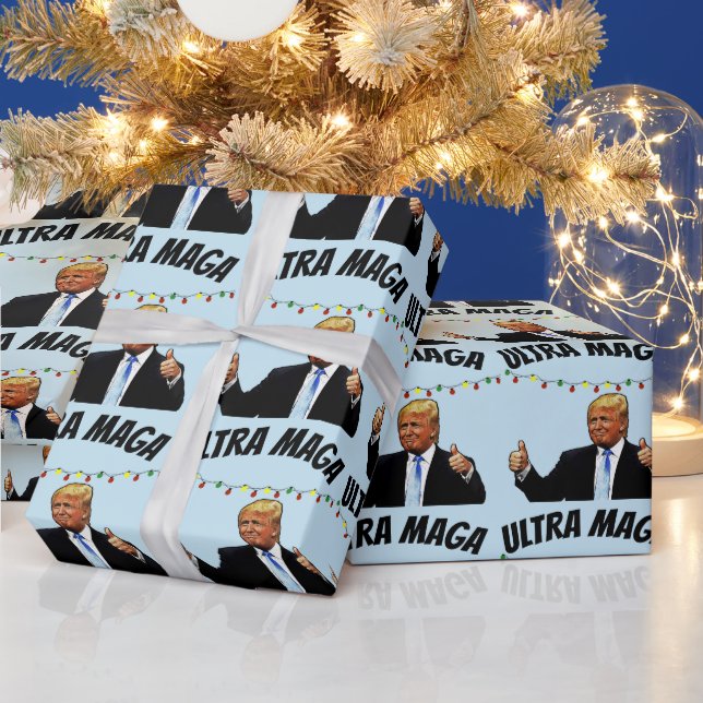 PAPEL DE PRESENTE TRUMP ULTRA MAGA CHRISTMAS WRAPPING PAPEL (Feriados)