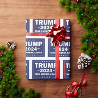 Papel De Presente Trump Wraps Paper Leva a América de volta