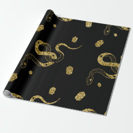 Papel De Presente Truque ou tratamento Dourado de Cobra Celestial Pr