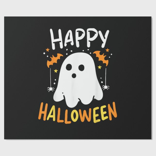 Papel De Presente Truque Ou Tratar Fantasma De Halloween (Aberto)