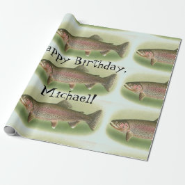 Papel De Presente Truta de arco-íris personalizada do vintage