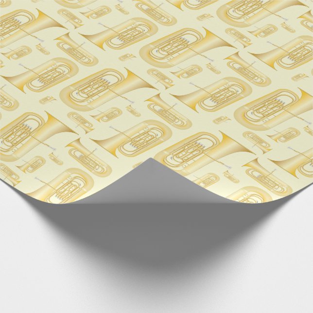 Papel De Presente Tuba Musical Banda Professora Envolvendo Papel (Ponta)