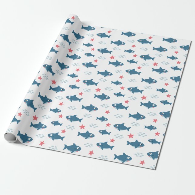 Papel De Presente Tubarão (Desenrolado)