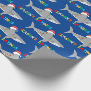 Papel De Presente Tubarão de Natal
