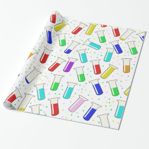 Papel De Presente Tubos de ensaio de vidro de desenho animado