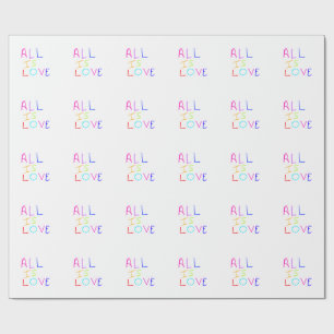 Papel De Presente Tudo é amor, orgulho colorido do arco-íris LGBTQ g