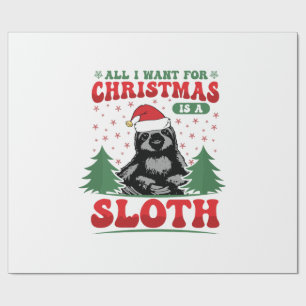 Papel De Presente Tudo o que Quero para o Natal é uma Preguiça