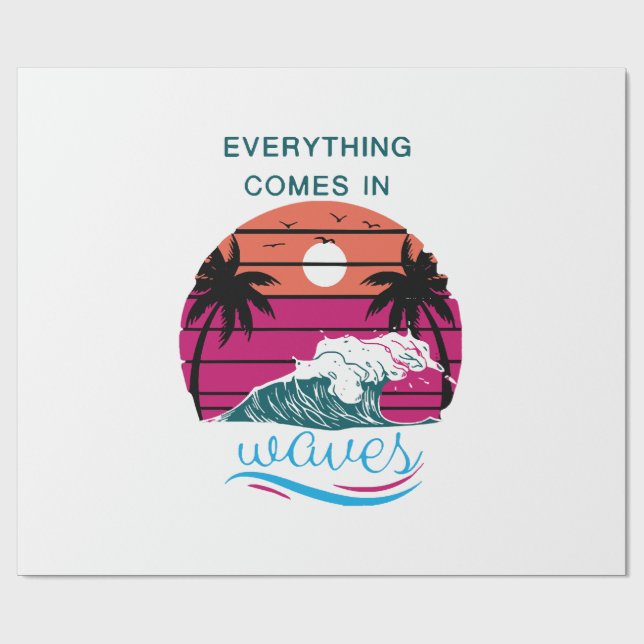 Papel De Presente Tudo Vem em Ondas (Aberto)