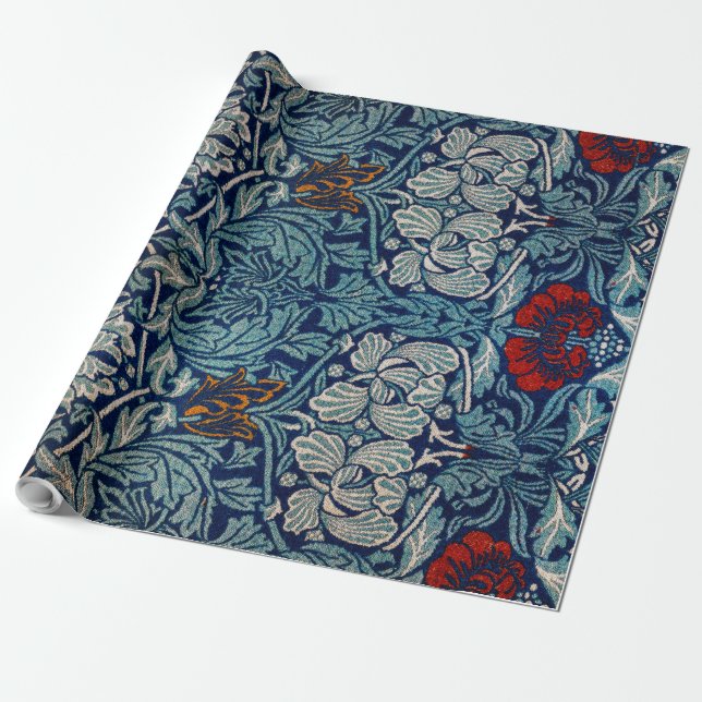 Papel De Presente Tulip e Rosa, William Morris (Desenrolado)